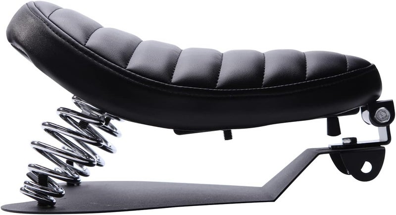 DREAMIZER Motorcycle Seat Cushion Driver Solo Seats with Spring Bracket PU Leather Compatible with Harley Honda Yamaha Kawasaki Sportster Iron 883 1200 Chopper Bobber Cafe Racer - Image 5